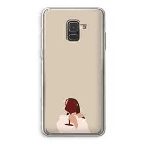 CaseCompany I drink wine: Samsung Galaxy A8 (2018) Transparant Hoesje