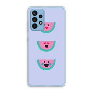 CaseCompany Smiley watermeloen: Samsung Galaxy A52 Transparant Hoesje