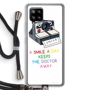 CaseCompany Smile: Samsung Galaxy A42 5G Transparant Hoesje met koord