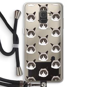 CaseCompany It's a Purrr Case: Samsung Galaxy A8 (2018) Transparant Hoesje met koord