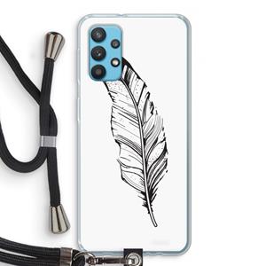 CaseCompany Pluim: Samsung Galaxy A32 4G Transparant Hoesje met koord
