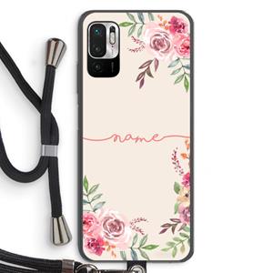 CaseCompany Rozen: Xiaomi Redmi Note 10 5G Transparant Hoesje met koord