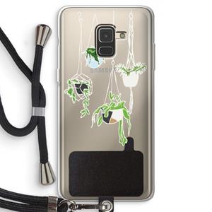 CaseCompany Hang In There: Samsung Galaxy A8 (2018) Transparant Hoesje met koord