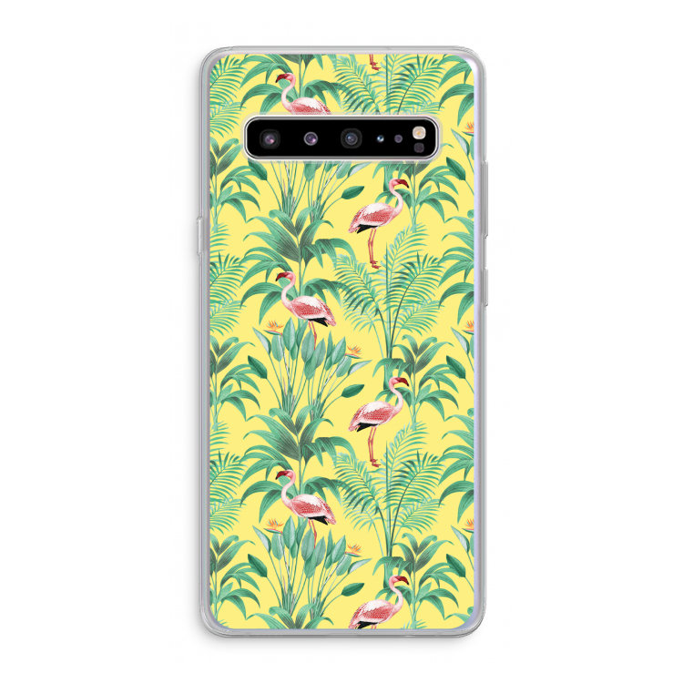 CaseCompany Flamingo party: Samsung Galaxy S10 5G Transparant Hoesje