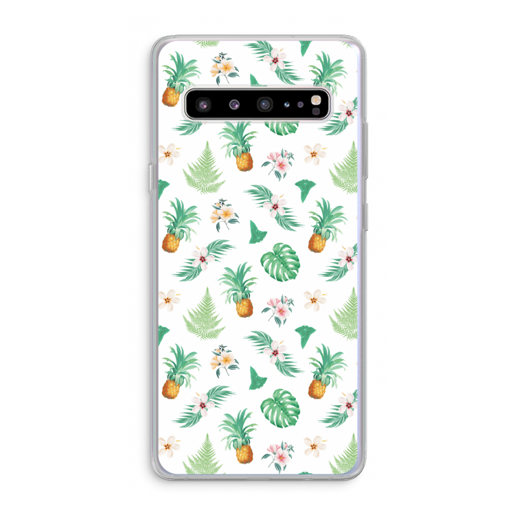 CaseCompany Ananas bladeren: Samsung Galaxy S10 5G Transparant Hoesje