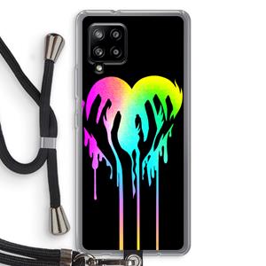 CaseCompany Hold My Heart: Samsung Galaxy A42 5G Transparant Hoesje met koord