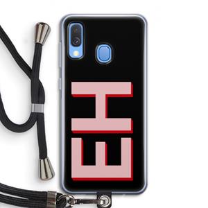 CaseCompany Monogram: Samsung Galaxy A40 Transparant Hoesje met koord