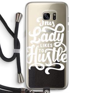 CaseCompany Hustle Lady: Samsung Galaxy S7 Edge Transparant Hoesje met koord