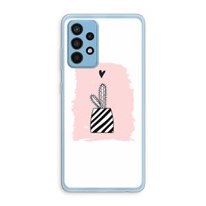 CaseCompany Zwart-wit cactus: Samsung Galaxy A52 Transparant Hoesje