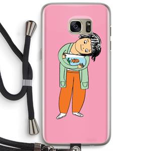 CaseCompany Visknuffel: Samsung Galaxy S7 Edge Transparant Hoesje met koord