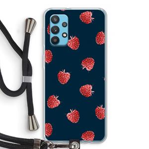 CaseCompany Framboosjes: Samsung Galaxy A32 4G Transparant Hoesje met koord
