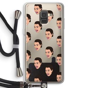 CaseCompany Ugly Cry Call: Samsung Galaxy A8 (2018) Transparant Hoesje met koord