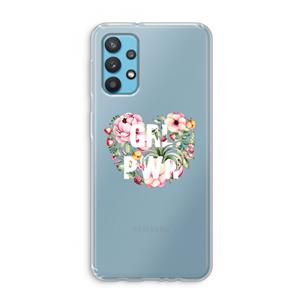 CaseCompany GRL PWR Flower: Samsung Galaxy A32 4G Transparant Hoesje