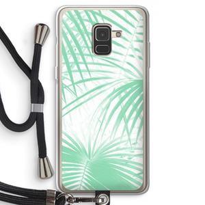 CaseCompany Palmbladeren: Samsung Galaxy A8 (2018) Transparant Hoesje met koord