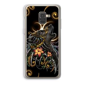 CaseCompany Huilende Wolf: Samsung Galaxy A8 (2018) Transparant Hoesje