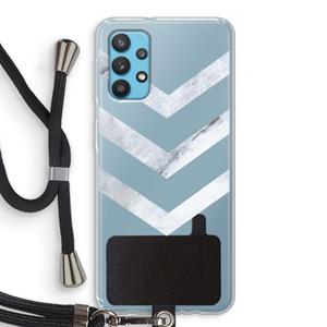 CaseCompany Marmeren pijlen: Samsung Galaxy A32 4G Transparant Hoesje met koord