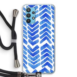 CaseCompany Blauwe pijlen: Samsung Galaxy A32 4G Transparant Hoesje met koord