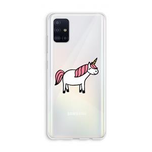 CaseCompany Eenhoorn: Galaxy A51 4G Transparant Hoesje