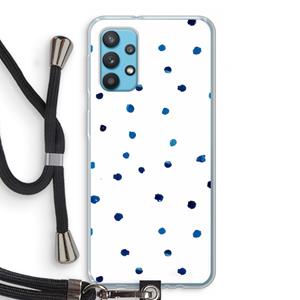 CaseCompany Blauwe stippen: Samsung Galaxy A32 4G Transparant Hoesje met koord