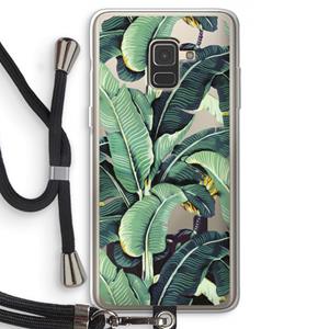 CaseCompany Bananenbladeren: Samsung Galaxy A8 (2018) Transparant Hoesje met koord