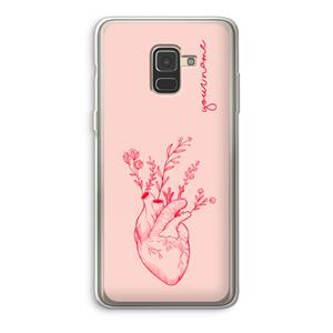 CaseCompany Blooming Heart: Samsung Galaxy A8 (2018) Transparant Hoesje