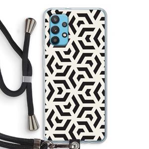 CaseCompany Crazy pattern: Samsung Galaxy A32 4G Transparant Hoesje met koord