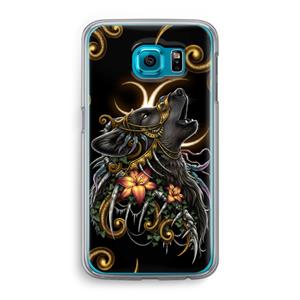 CaseCompany Huilende Wolf: Samsung Galaxy S6 Transparant Hoesje