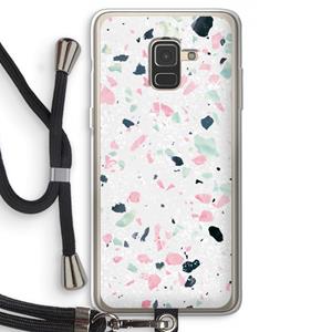 CaseCompany Terrazzo N°3: Samsung Galaxy A8 (2018) Transparant Hoesje met koord
