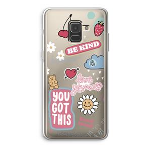 CaseCompany Positivity: Samsung Galaxy A8 (2018) Transparant Hoesje
