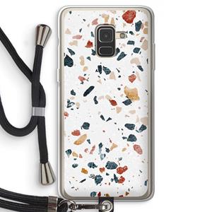 CaseCompany Terrazzo N°4: Samsung Galaxy A8 (2018) Transparant Hoesje met koord