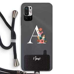 CaseCompany Pink Bouquet: Xiaomi Redmi Note 10 5G Transparant Hoesje met koord