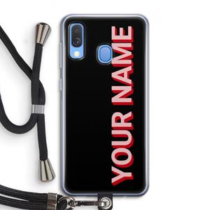 CaseCompany Namecase: Samsung Galaxy A40 Transparant Hoesje met koord