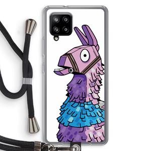 CaseCompany Lama: Samsung Galaxy A42 5G Transparant Hoesje met koord