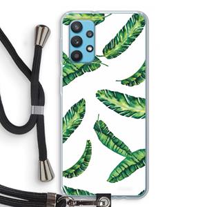 CaseCompany Lange bladeren: Samsung Galaxy A32 4G Transparant Hoesje met koord