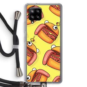 CaseCompany Hamburger: Samsung Galaxy A42 5G Transparant Hoesje met koord