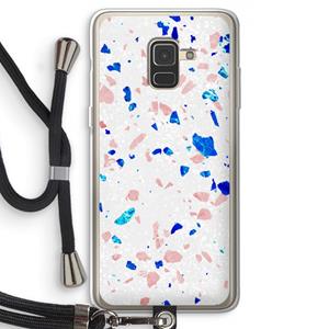 CaseCompany Terrazzo N°6: Samsung Galaxy A8 (2018) Transparant Hoesje met koord