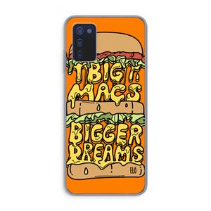 CaseCompany Big Macs Bigger Dreams: Samsung Galaxy A03s Transparant Hoesje