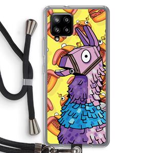 CaseCompany Loot Burger: Samsung Galaxy A42 5G Transparant Hoesje met koord