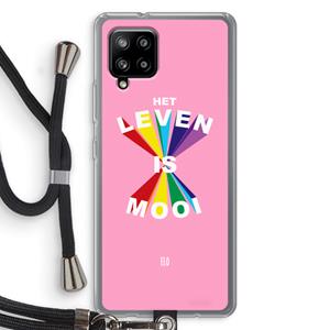 CaseCompany Het Leven Is Mooi: Samsung Galaxy A42 5G Transparant Hoesje met koord