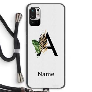 CaseCompany Charcoal Flora: Xiaomi Redmi Note 10 5G Transparant Hoesje met koord