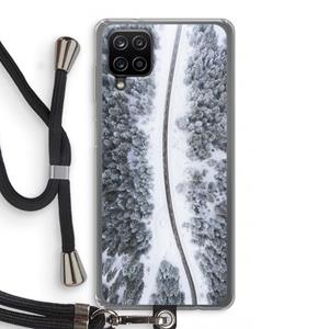 CaseCompany Snøfall: Samsung Galaxy A12 Transparant Hoesje met koord