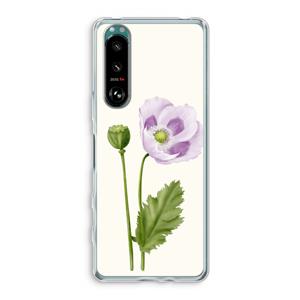 CaseCompany Purple poppy: Sony Xperia 5 III Transparant Hoesje