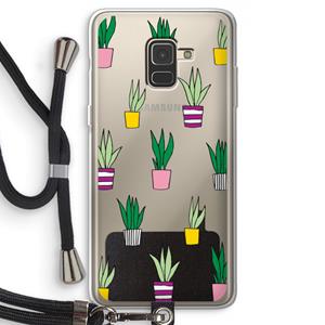 CaseCompany Sanseveria: Samsung Galaxy A8 (2018) Transparant Hoesje met koord