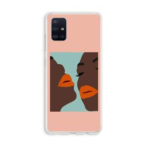 CaseCompany Orange lips: Galaxy A51 4G Transparant Hoesje