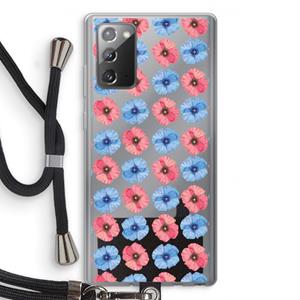 CaseCompany Klaproosjes: Samsung Galaxy Note 20 / Note 20 5G Transparant Hoesje met koord