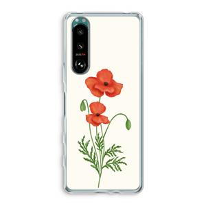 CaseCompany Red poppy: Sony Xperia 5 III Transparant Hoesje