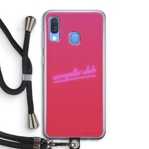CaseCompany Vice Glow: Samsung Galaxy A40 Transparant Hoesje met koord