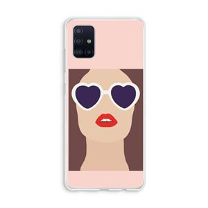 CaseCompany Red lips: Galaxy A51 4G Transparant Hoesje