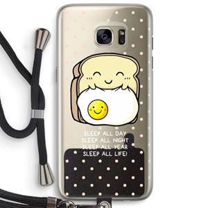 CaseCompany Sleep All Day: Samsung Galaxy S7 Edge Transparant Hoesje met koord