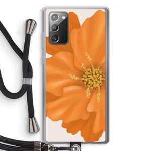 CaseCompany Orange Ellila flower: Samsung Galaxy Note 20 / Note 20 5G Transparant Hoesje met koord
